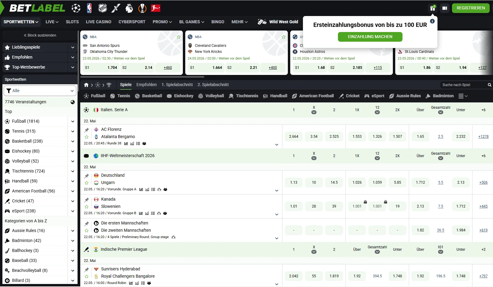 Sportwetten ohne OASIS Vergleich